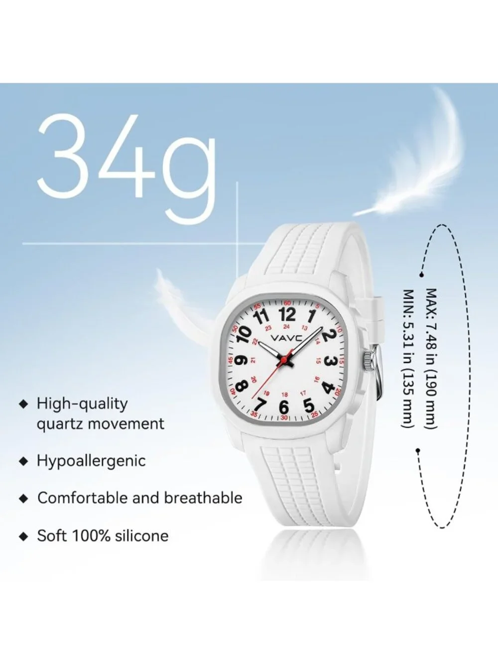 Waterproof Medical Watch for Nurses & Students - Luminous, Easy Read Dial